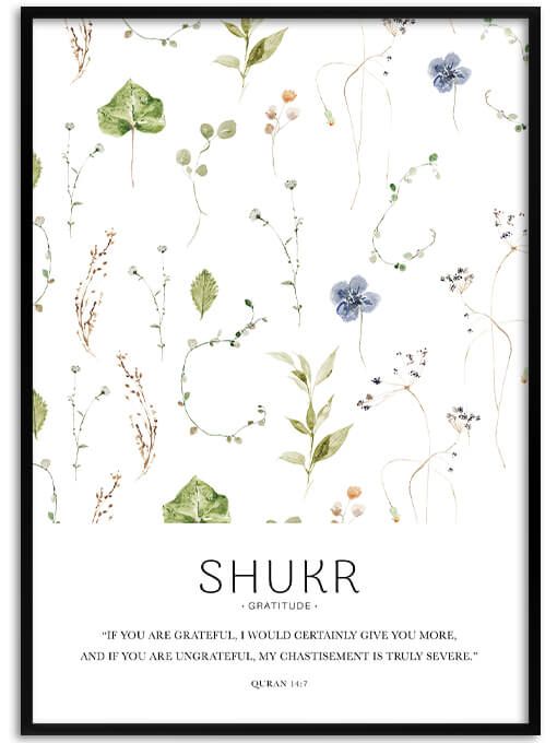 Shukr [Gratitude], Quran 14:7 Poster