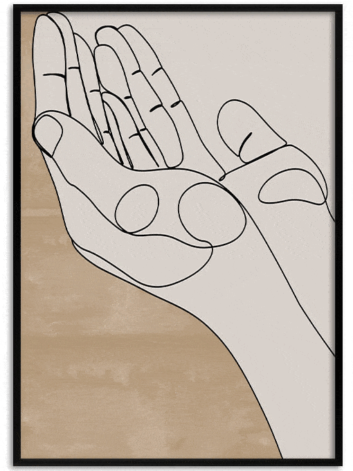 Dua Hand, Line Art Poster