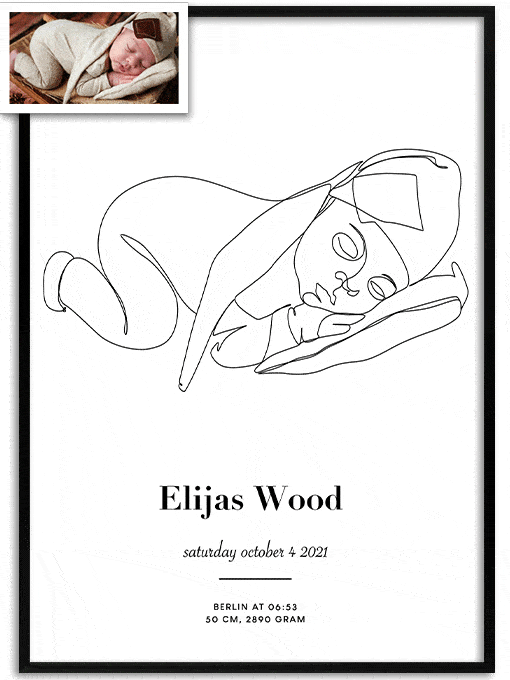 Baby Line Art Poster, Personal