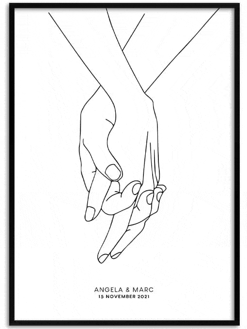 Line Art Hand Poster, Personal