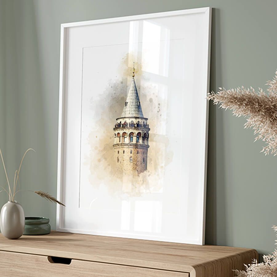 GALATA TOWER WATERCOLOR POSTER