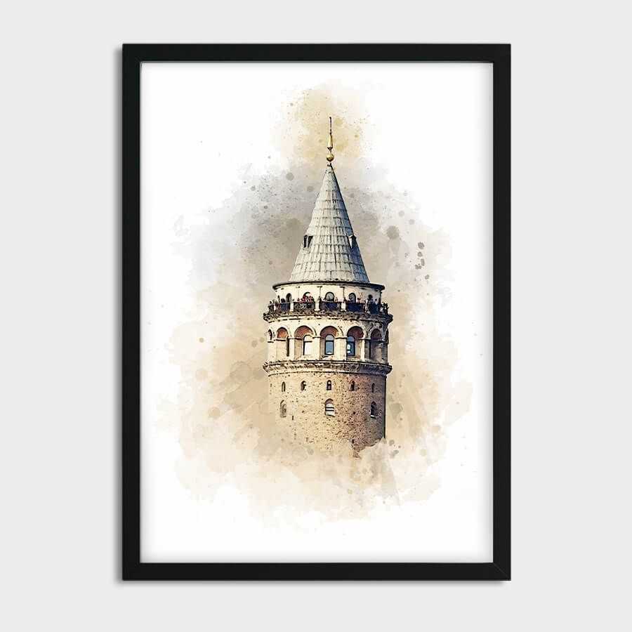 GALATA TOWER WATERCOLOR POSTER