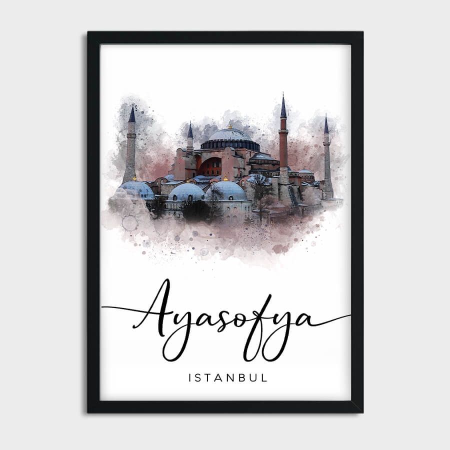 AYASOFYA ISTANBUL WATERCOLOR POSTER