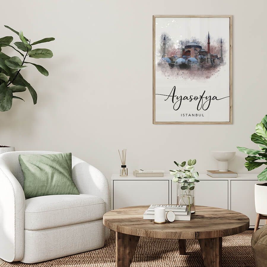 AYASOFYA ISTANBUL WATERCOLOR POSTER