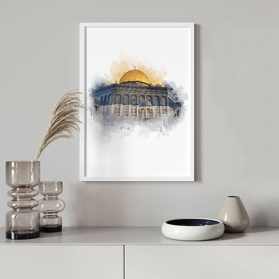 AL-AQSA WATERCOLOR POSTER