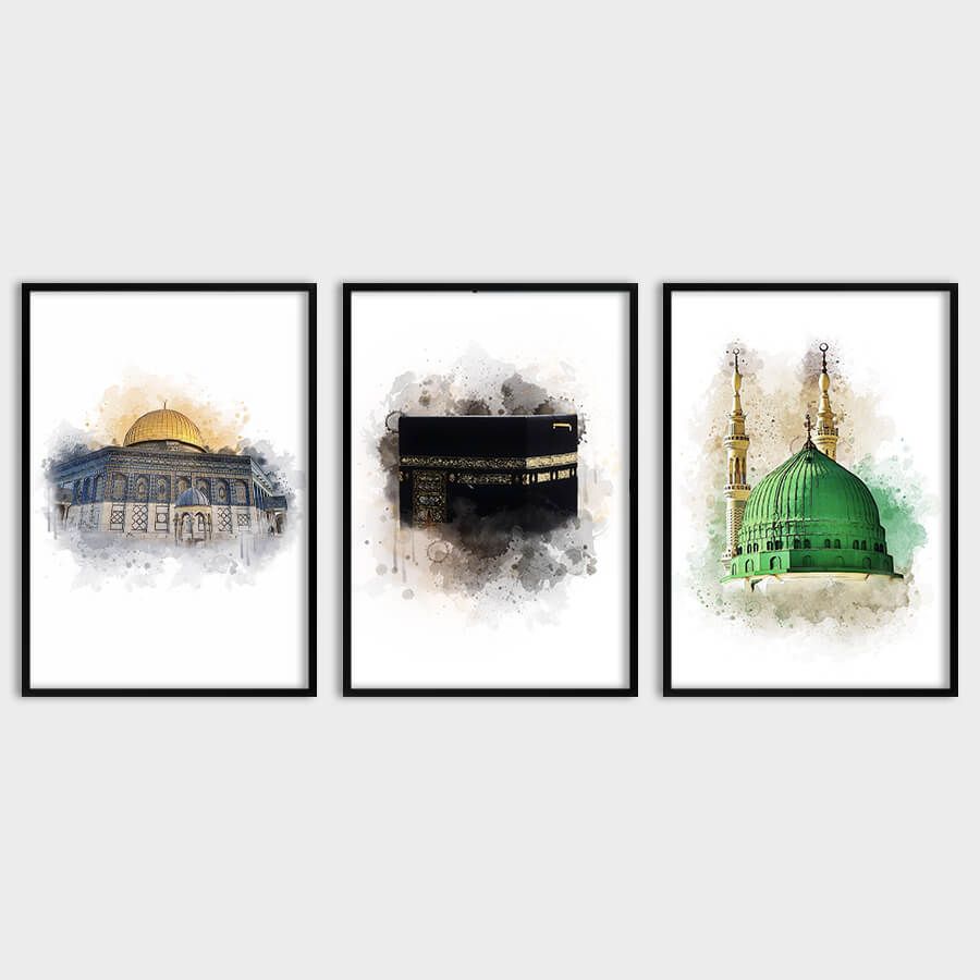 AQSA, KAABA, NABAWI POSTER SET