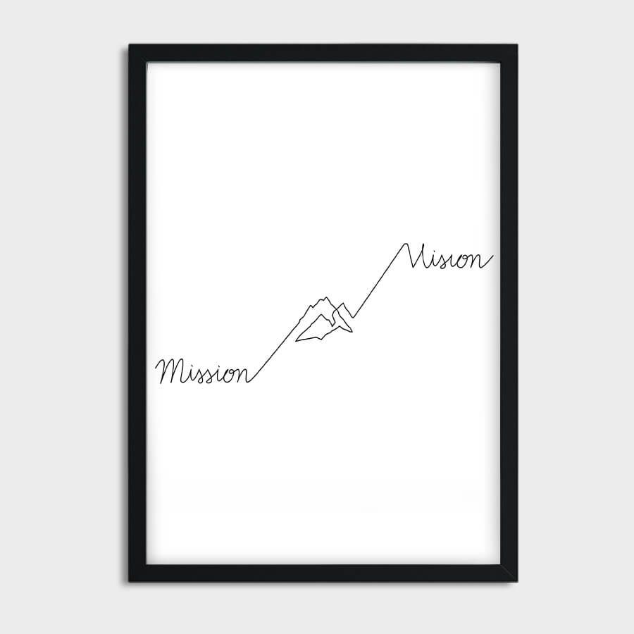 MISSION VISSION, ONE LINE ART POSTER