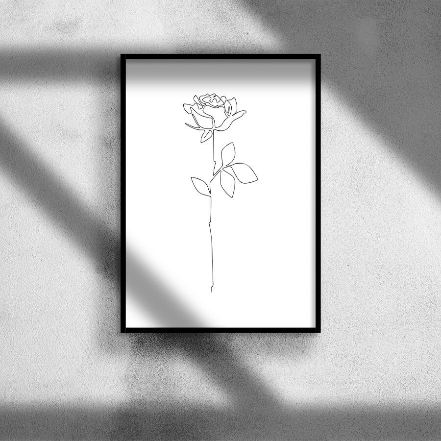 ROSE, ONE LINE ART POSTER