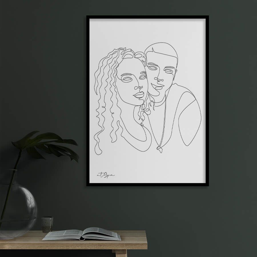 COUPLE ONE LINE ART POSTER, INDIVIDUELL