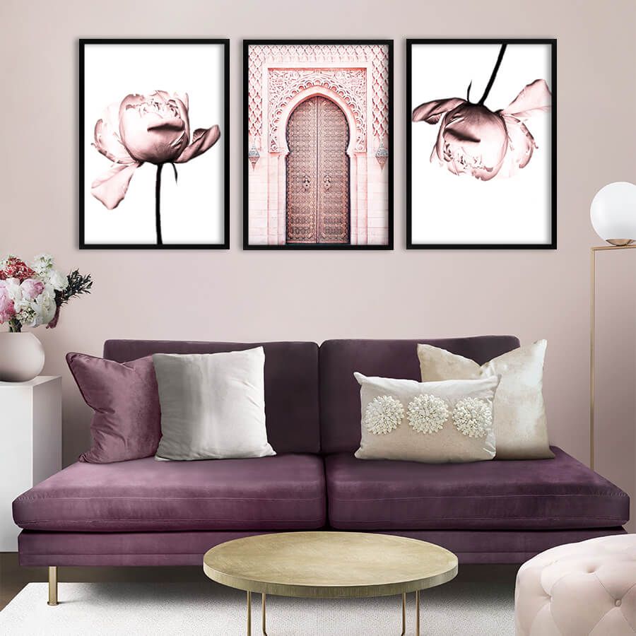 PEONY, PINK MOROCCAN DOOR, HUB LOVE POSTER SET