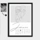 LINE ART LOVE CALENDAR POSTER, PERSONAL